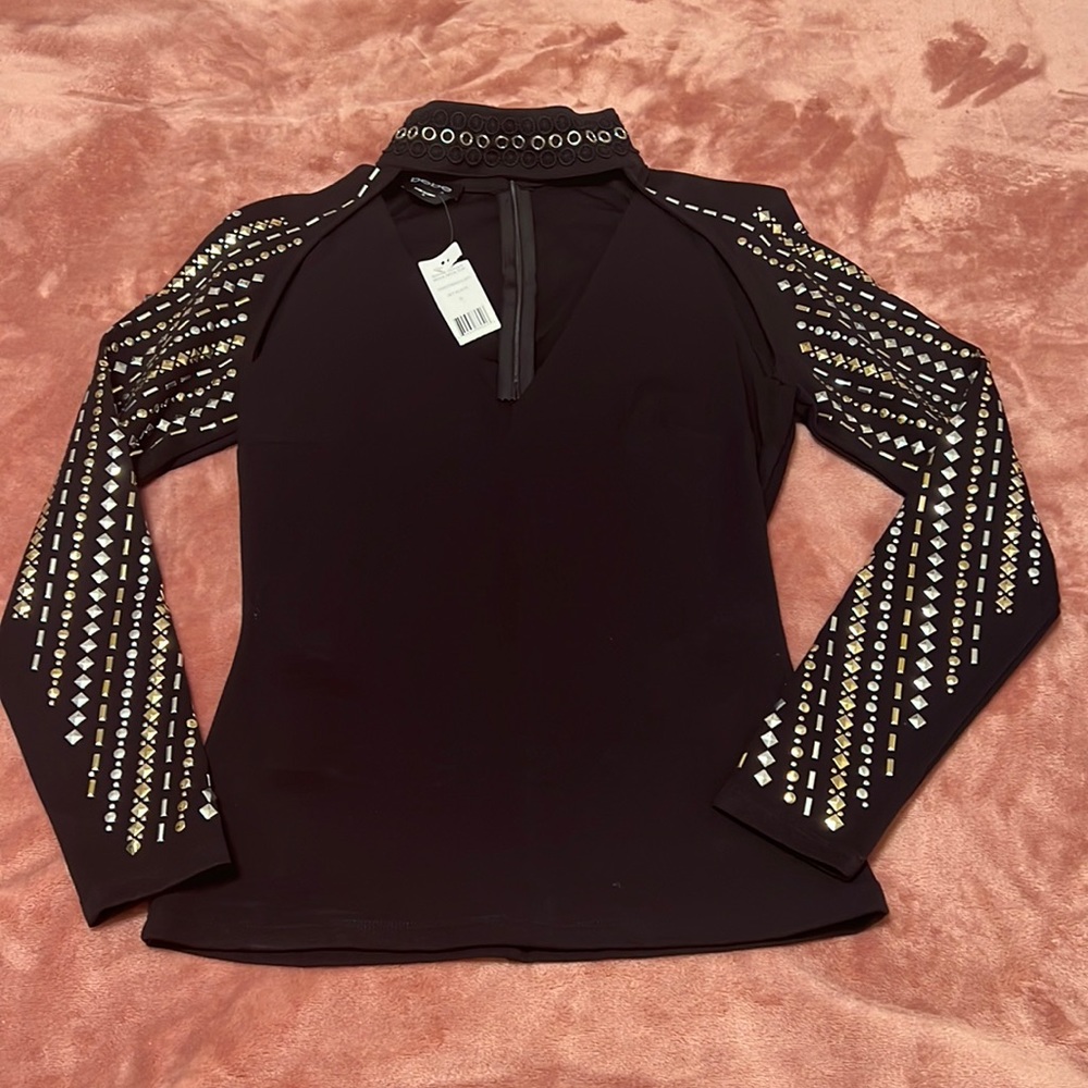 New w/tags! Beautiful Bebe Sophie cutout mock neck top